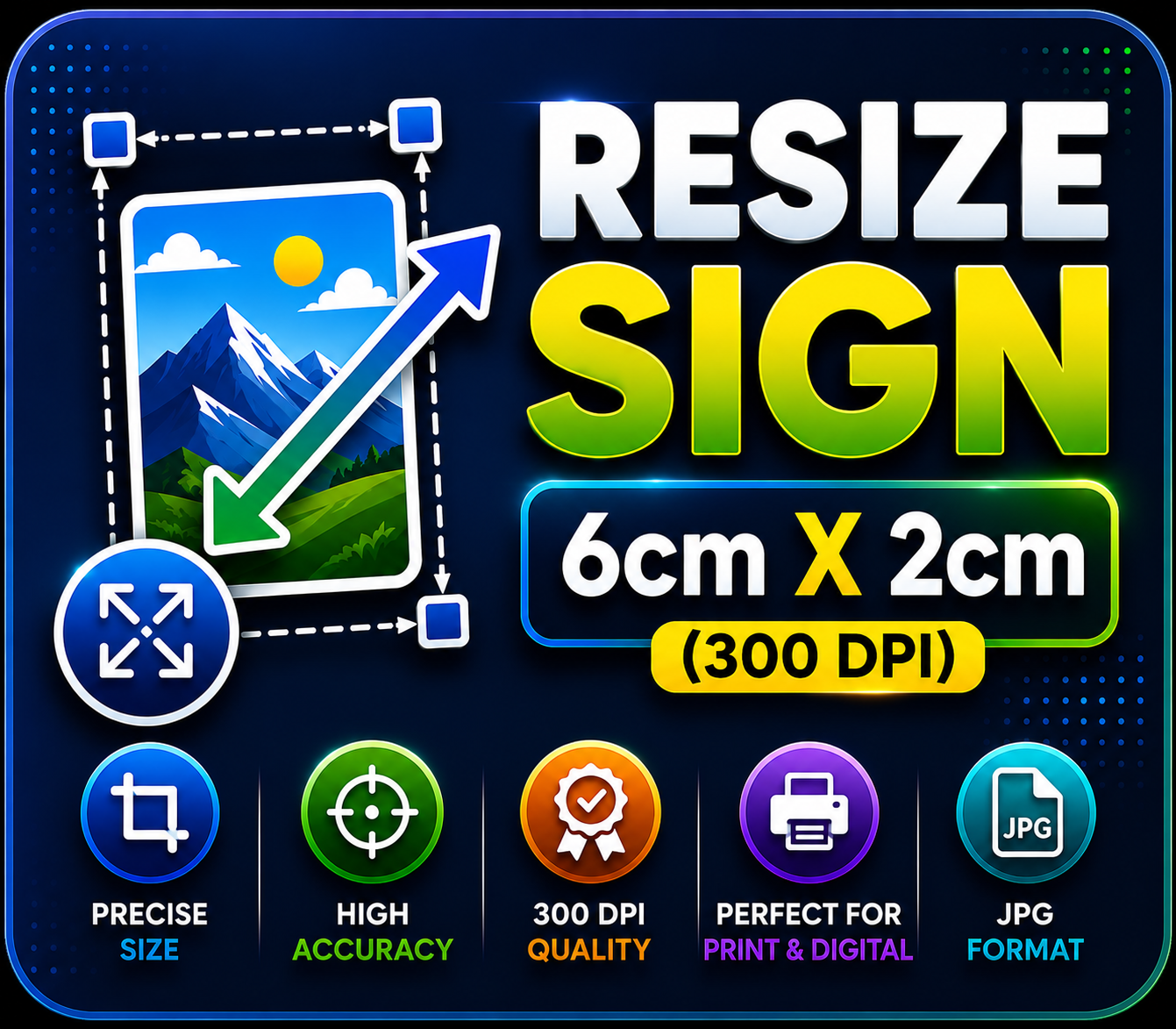 Resize Sign 6cmX2cm (300 DPI)