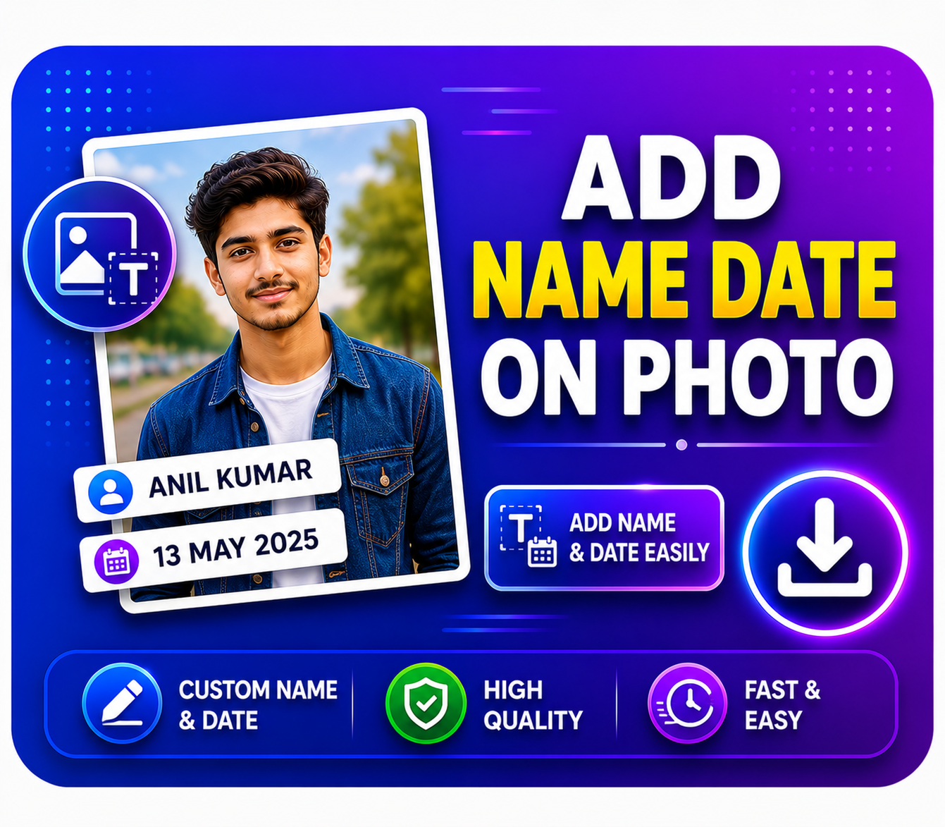 ADD Name Date On Photo